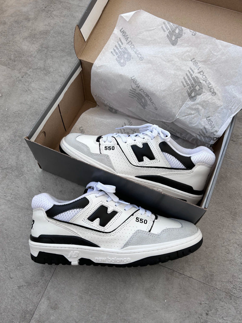 New Balance White Black